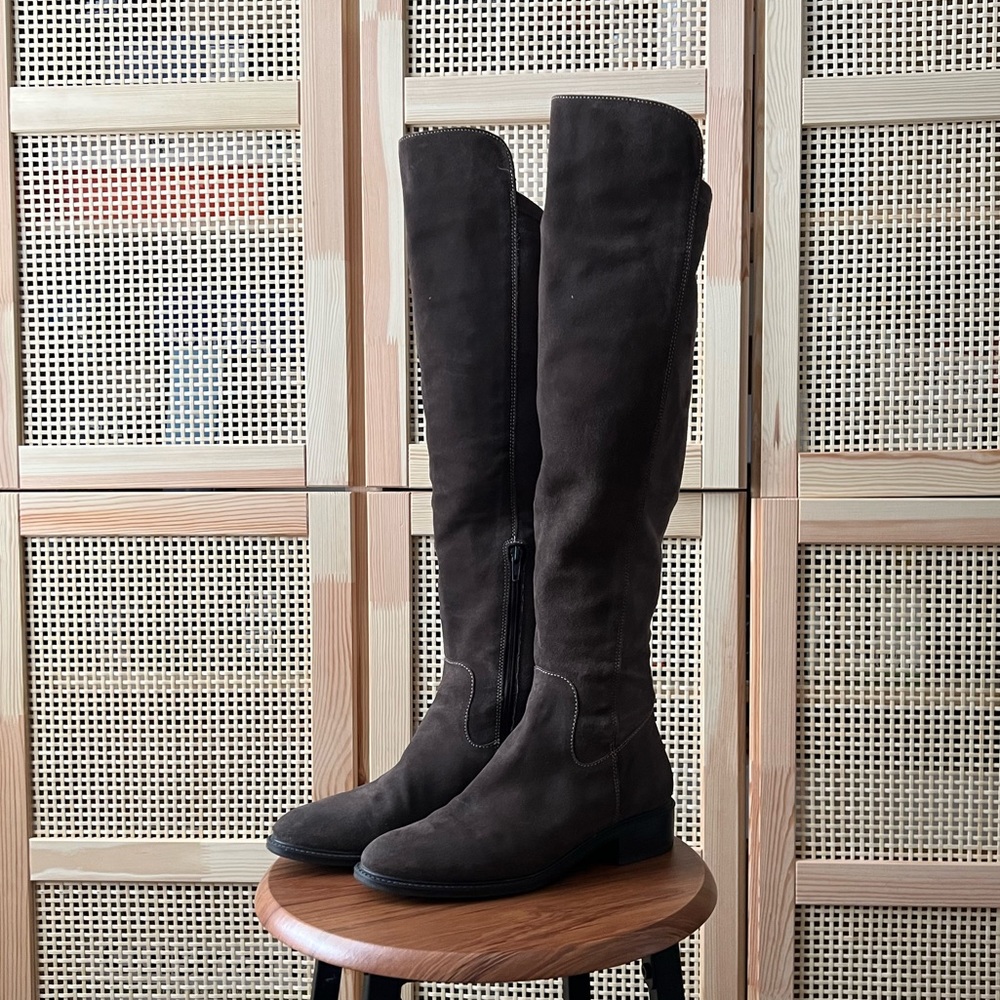 ALDO suede Over-the-knee boot | dark olive green / brown